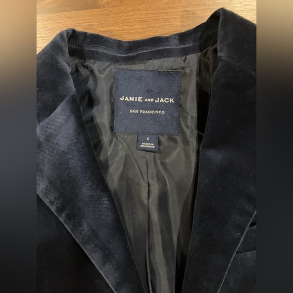 (EUC) Janie and Jack Navy Velvet Blazer Structured Classic Design - Picture 4 of 8